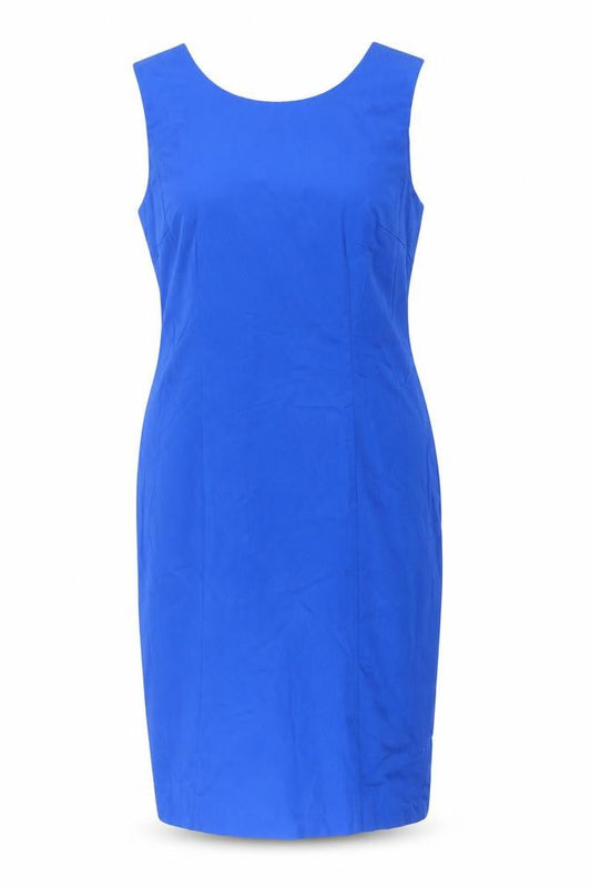 Front view of Roman Women's Blue Sheath Dress -, size 12, Sleeveless