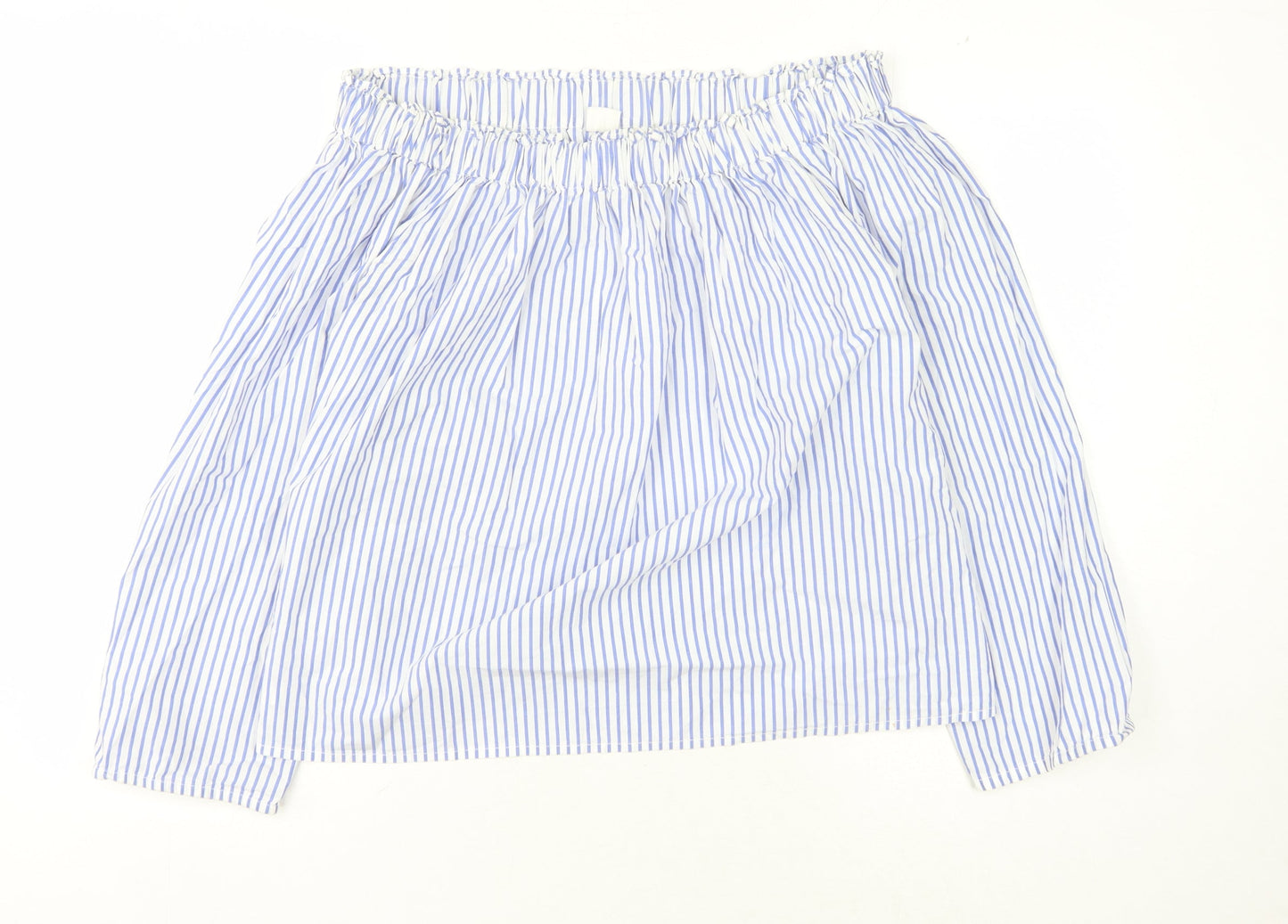 Gap Women's Blue Striped Long Sleeve Top M