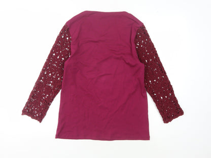 Womens UK Size S Country Casuals Purple Basic Blouse