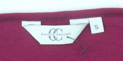 Womens UK Size S Country Casuals Purple Basic Blouse