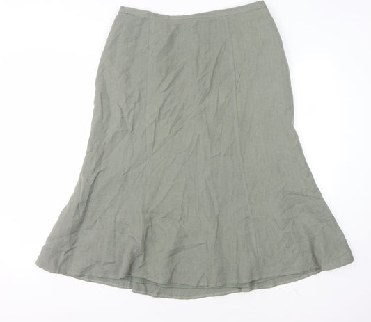 Eastex Women's Green Flare Midi Skirt Size 14