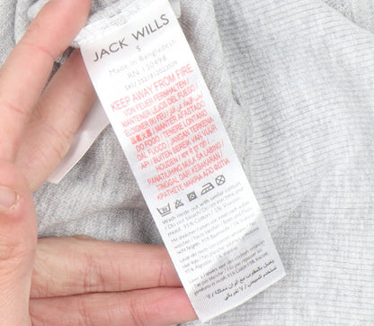 Unisex Adults UK Size S Jack Wills Grey Henley Sweatshirt