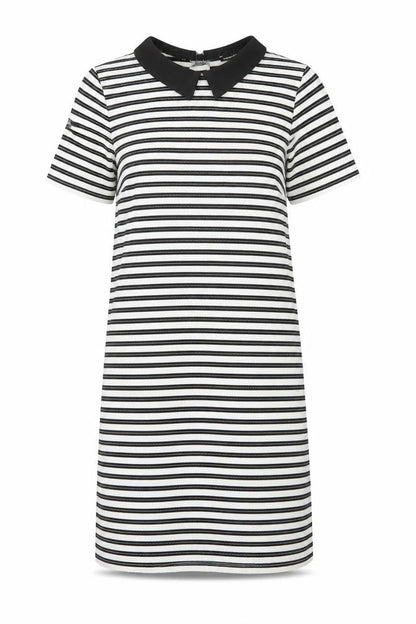 Warehouse Women's Black Striped Shift Dress Size 8