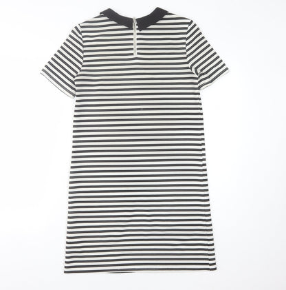 Warehouse Women's Black Striped Shift Dress Size 8