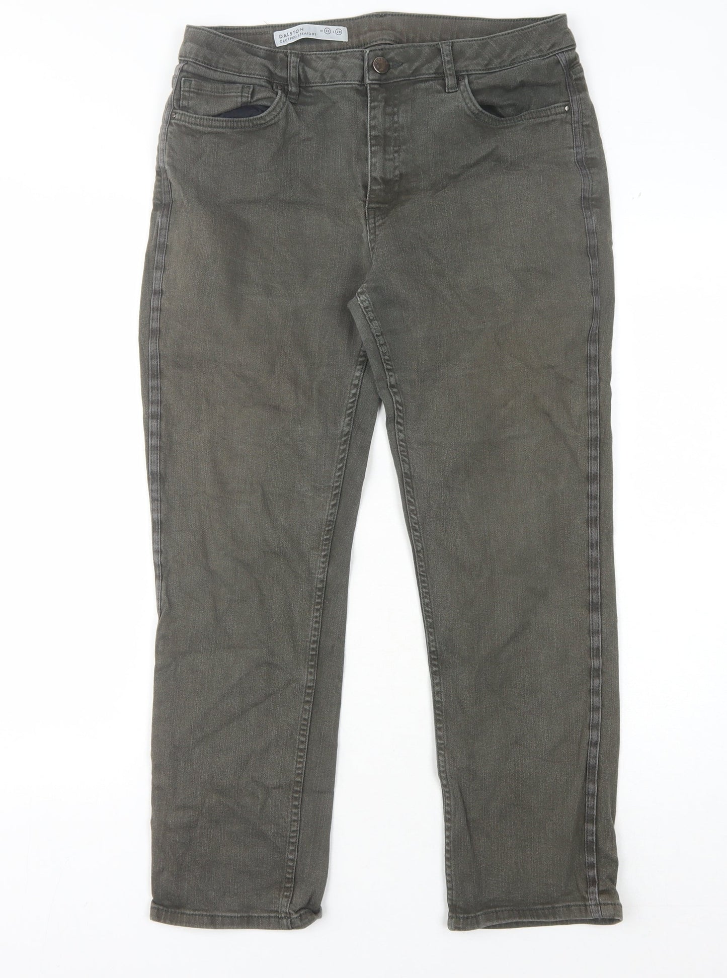 Womens UK Size L Jigsaw  Cropped Straight Grey Jeans