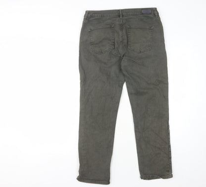 Womens UK Size L Jigsaw  Cropped Straight Grey Jeans