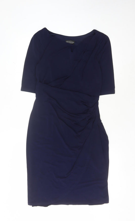 Connected Apparel Women's Blue Sheath Dress, Size 8