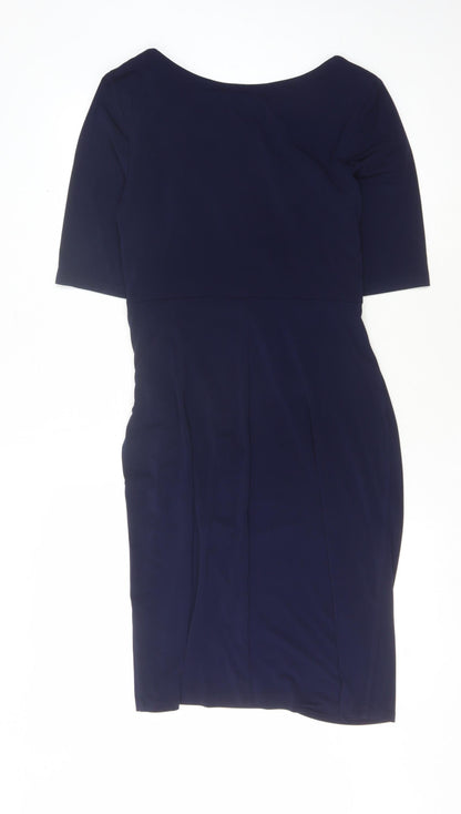 Connected Apparel Women's Blue Sheath Dress, Size 8