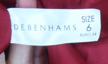 Debenhams Women's Red Ball Gown Dress Size 6