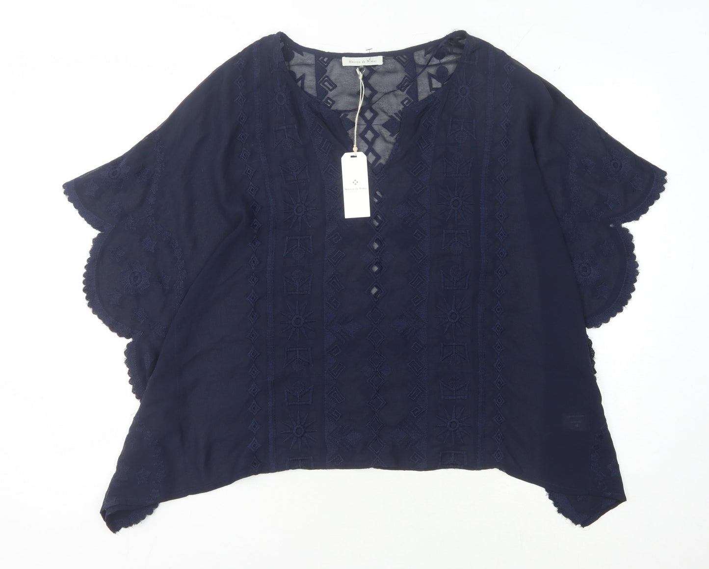 Womens UK Size 18 Maison de Nimes Blue Basic Blouse