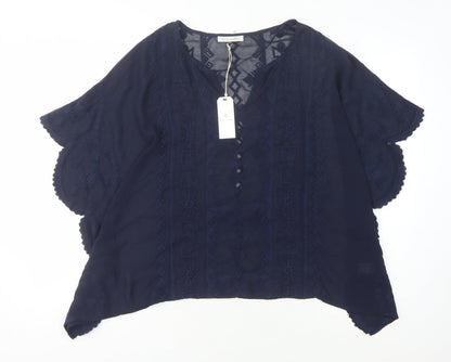 Womens UK Size 18 Maison de Nimes Blue Basic Blouse
