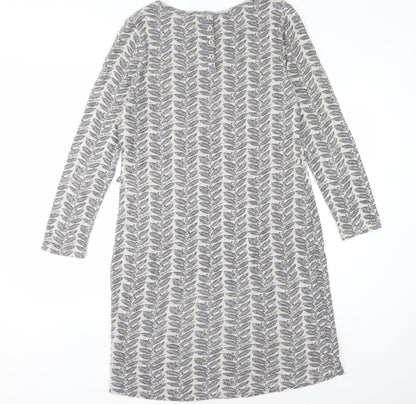 White Stuff Women's Ivory Geometric Shift Dress 10