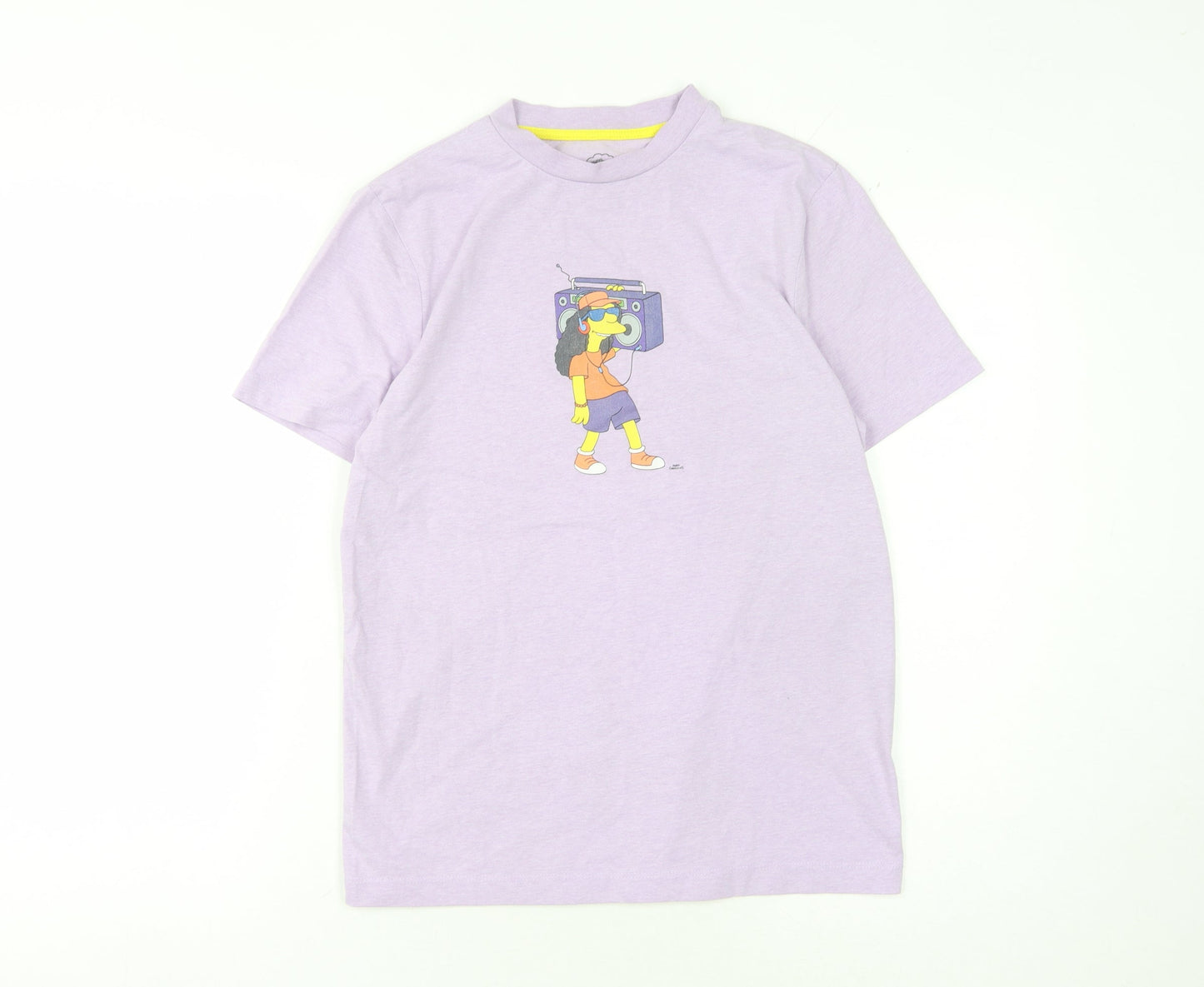 Unisex Adults UK Size S The Simpsons Purple Basic T-Shirt