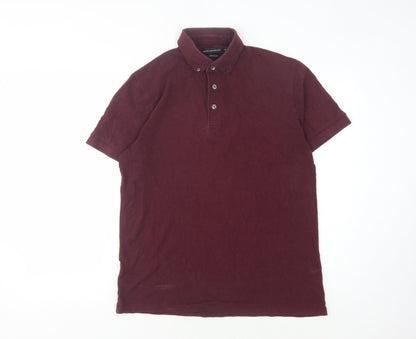French Connection Men's Red Polo, M Regular Fit