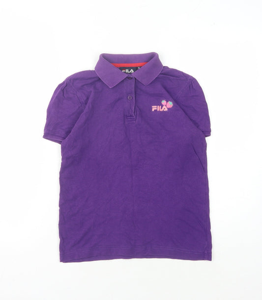 Fila Unisex Purple Polo Shirt - Size M, Comfortable Casual