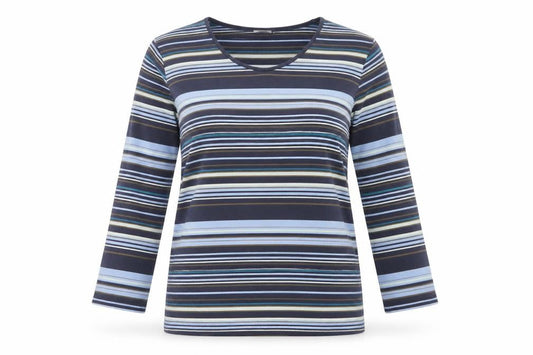 Viyella Women’s Multicoloured Large Striped T-Shirt