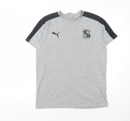 Puma Men's Grey M T-Shirt with Logo Accent