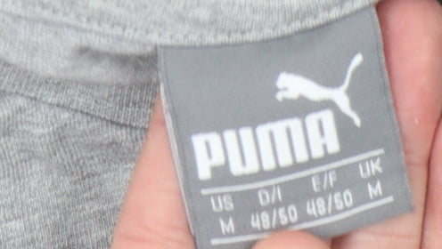 Puma Men's Grey M T-Shirt with Logo Accent