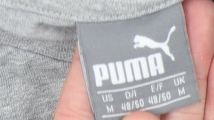 Puma Men's Grey M T-Shirt with Logo Accent