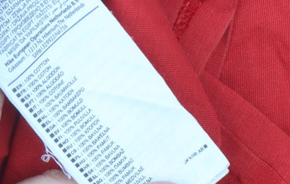 Nike Men's Red S Logo T-Shirt Short Sleeve Crew Neck