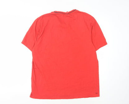 Slazenger Men's Red V-Neck T-Shirt - Size L