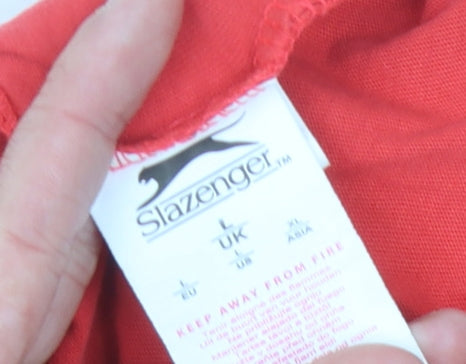 Slazenger Men's Red V-Neck T-Shirt - Size L