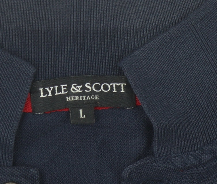 Lyle & Scott Men's Blue Polo Shirt L