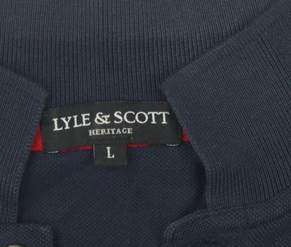 Lyle & Scott Men's Blue Polo Shirt L
