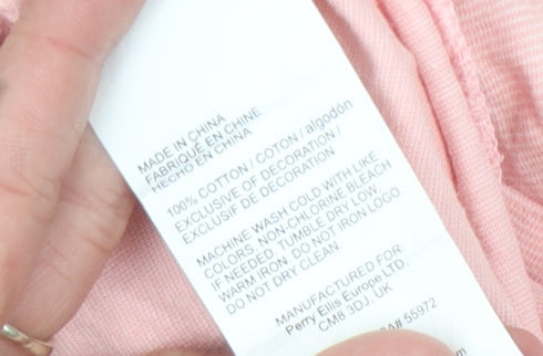 Penguin Men's Pink Polo Shirt Collared Button S