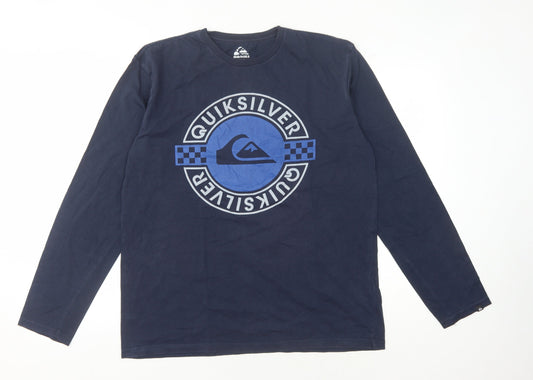 Quiksilver Men's Blue Long Sleeve Graphic Tee