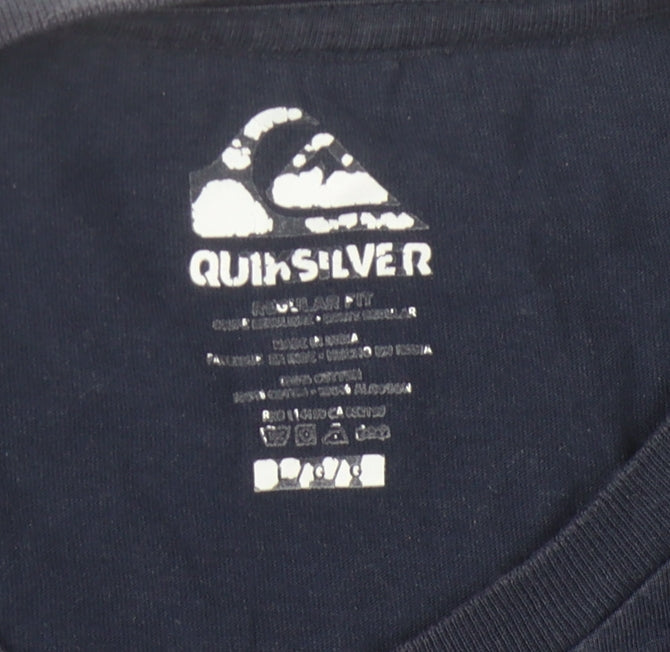 Quiksilver Men's Blue Long Sleeve Graphic Tee
