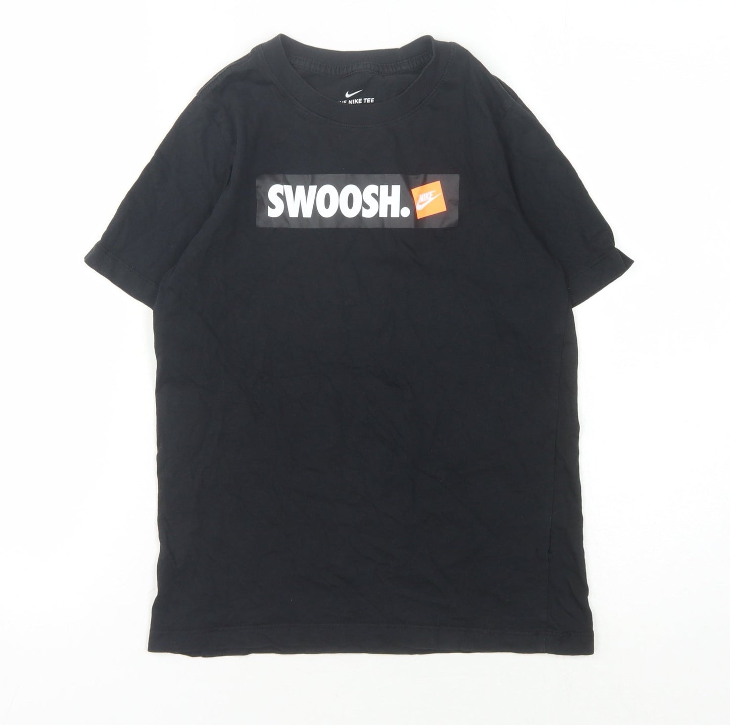 Nike Boys Black Graphic T-Shirt, Size 10-11, Casual Style