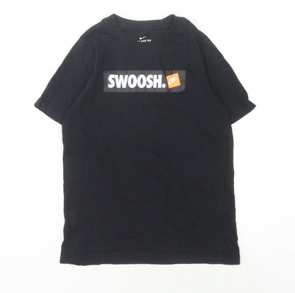 Nike Boys Black Graphic T-Shirt, Size 10-11, Casual Style