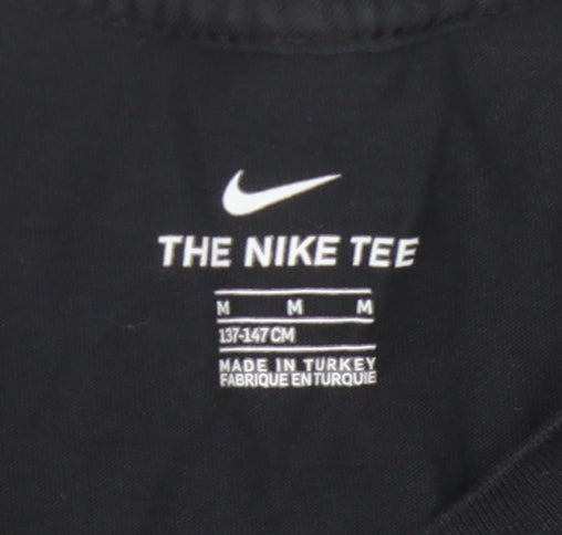 Nike Boys Black Graphic T-Shirt, Size 10-11, Casual Style