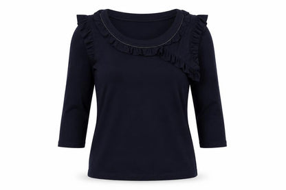Womens UK Size 12 Betty Jackson Black Basic Blouse