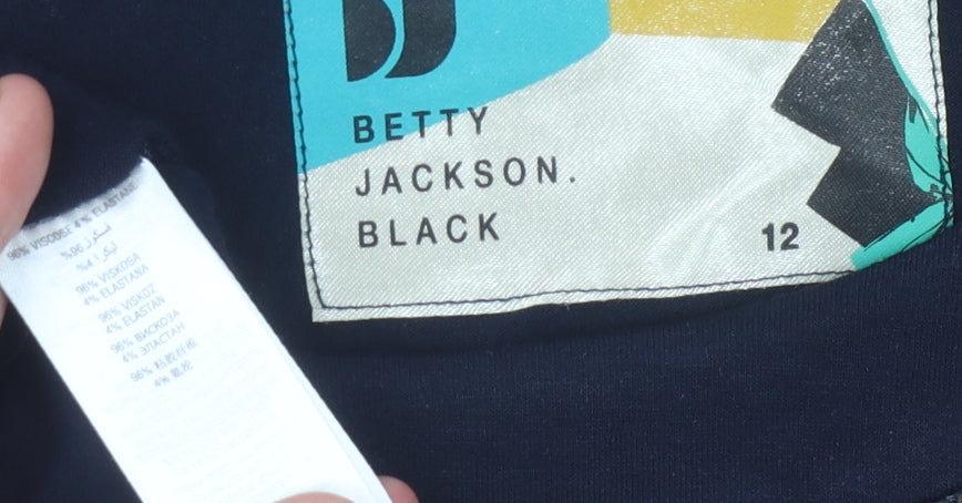 Womens UK Size 12 Betty Jackson Black Basic Blouse