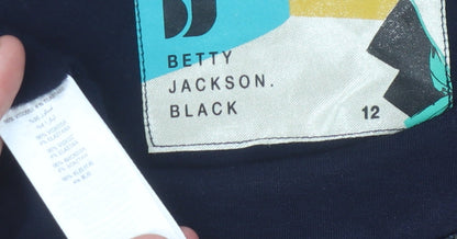 Womens UK Size 12 Betty Jackson Black Basic Blouse
