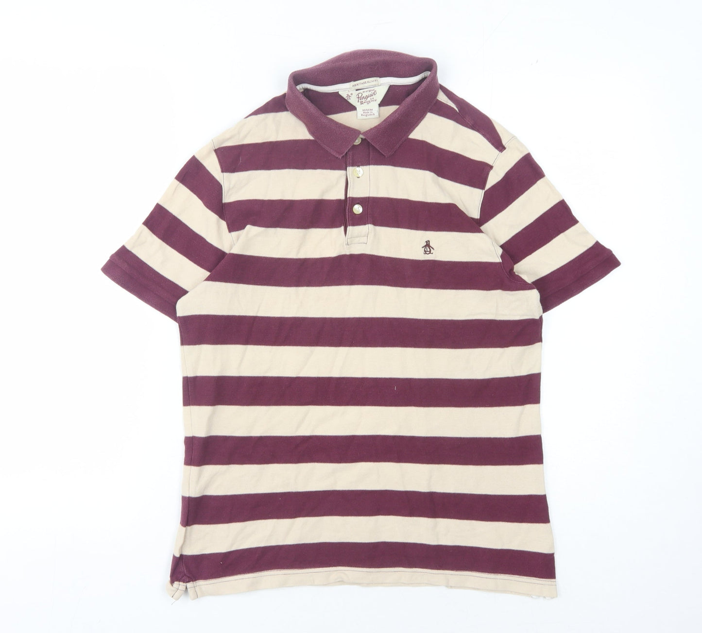 Penguin Men's Multicoloured Striped Polo Shirt M