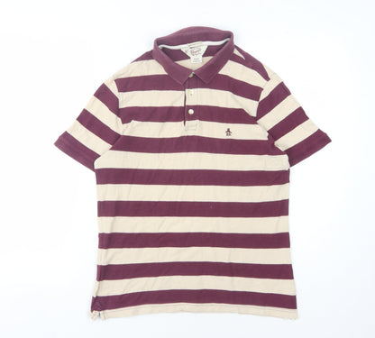 Penguin Men's Multicoloured Striped Polo Shirt M