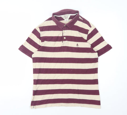 Penguin Men's Multicoloured Striped Polo Shirt M