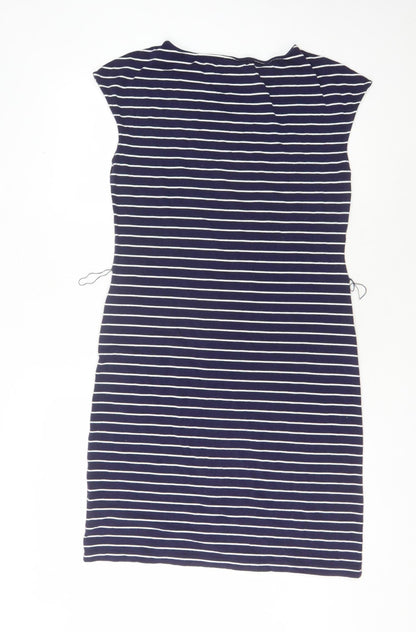 Ralph Lauren Women's Blue Striped Shift Dress Size S