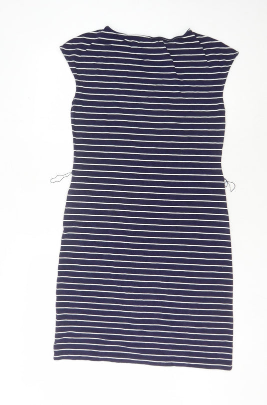 Ralph Lauren Women's Blue Striped Shift Dress Size S