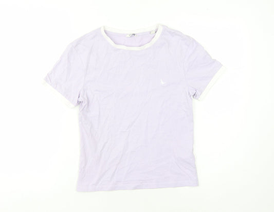 Jack Wills Women's Purple Ringer T-Shirt Size 8