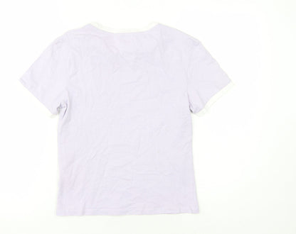 Jack Wills Women's Purple Ringer T-Shirt Size 8