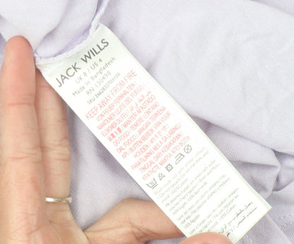 Jack Wills Women's Purple Ringer T-Shirt Size 8