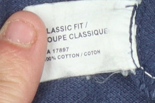 GAP Men's Blue Striped Polo Shirt, Size L, Classic Fit