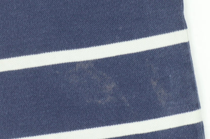 GAP Men's Blue Striped Polo Shirt, Size L, Classic Fit