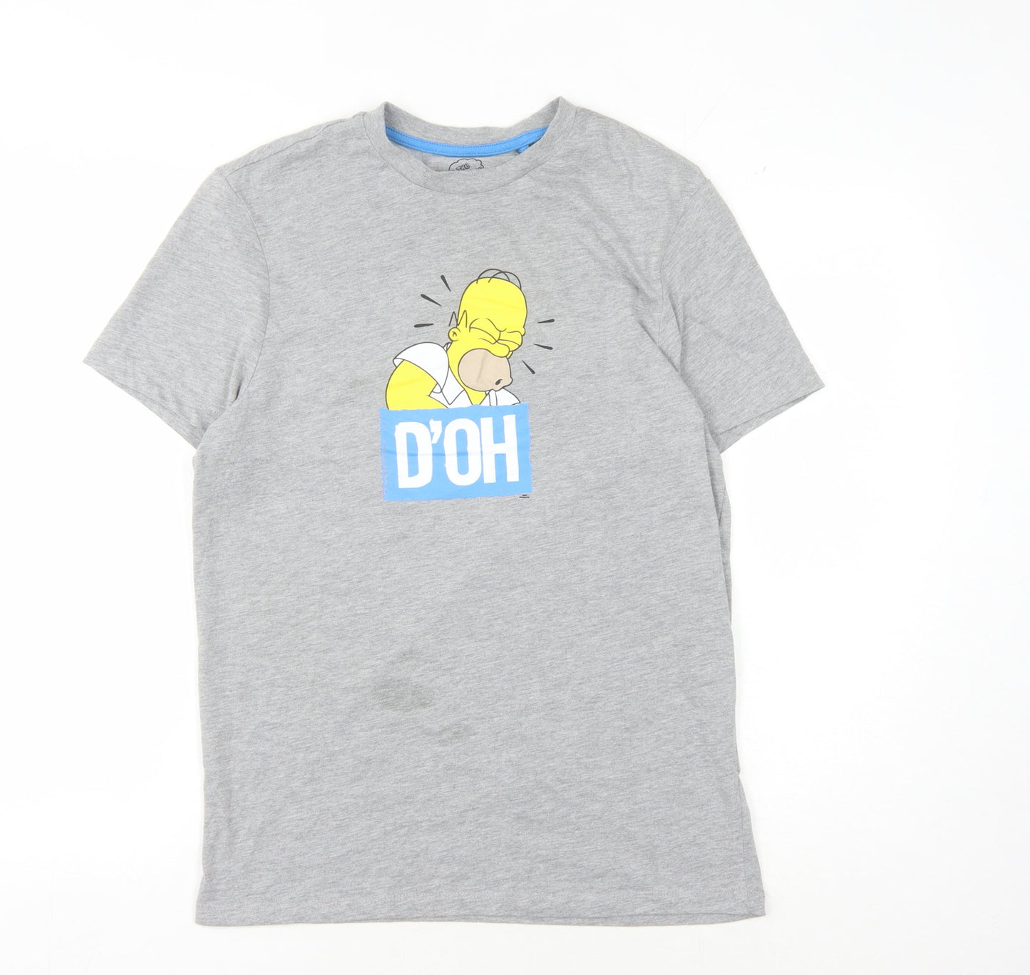 The Simpsons Men's Grey M T-Shirt, Crew Neck, Graphic Print