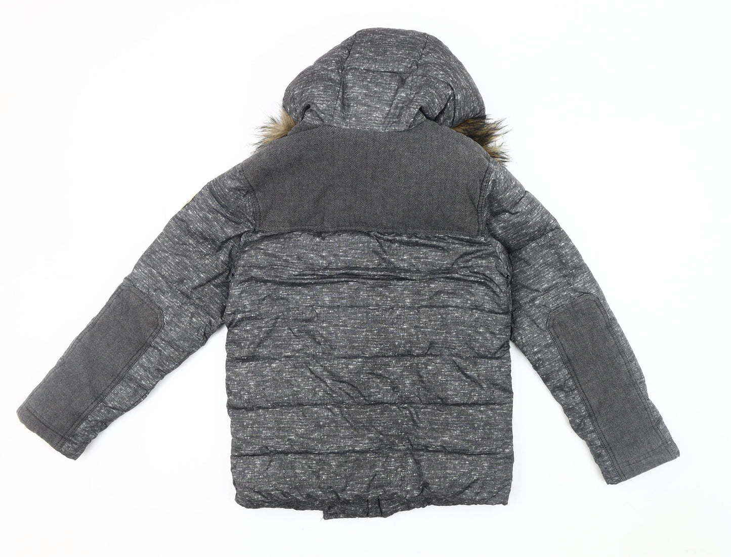 Abercrombie Boys Grey Puffer Jacket 11-12 Years Winter Hooded
