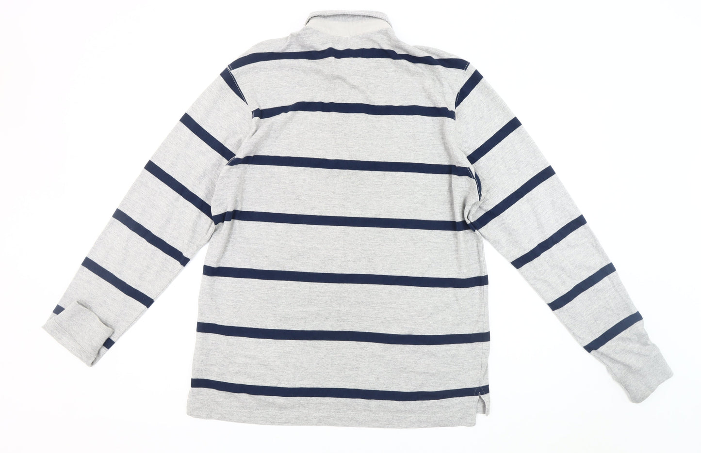 Pierre Cardin Men's Grey Striped Long Sleeve Shirt L